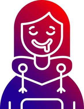 İki parmak vektör simgesine sahip eşsiz kadın kullanıcı