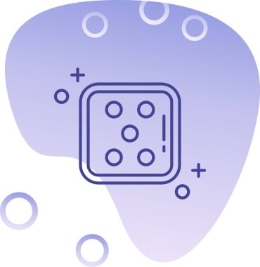 Benzersiz mikroçip vektör çizgisi simgesi