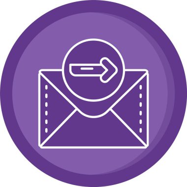 vektör iletisi düz simgesi