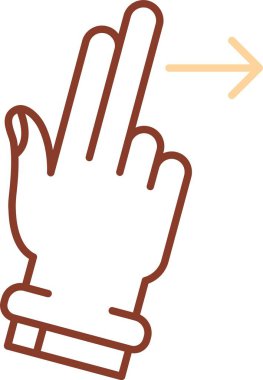 işaret eden parmak hareketi, ana hatlı vektör