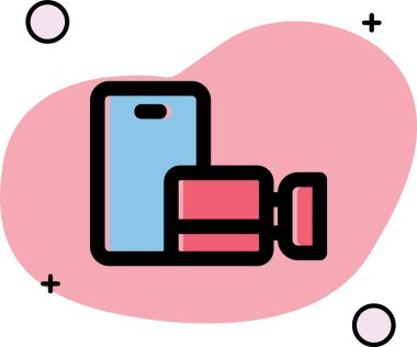 Cep telefonunun basit simgesi, vektör illüstrasyonu