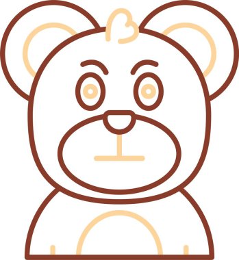 Hayvan dışavurum simgesi. beyaz arkaplanda izole edilmiş ayıcık yüz vektör rengi