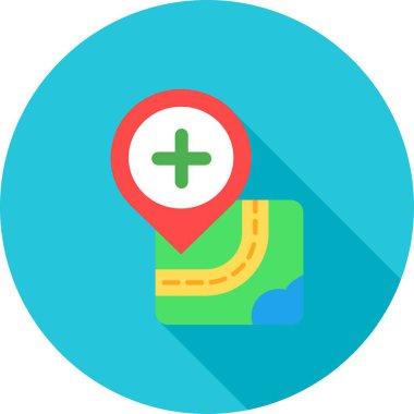 konum haritası simgesi, düz vektör tasarımı