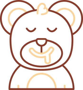 Beyaz arkaplanda sevimli çizgi film ayı simgesi izole