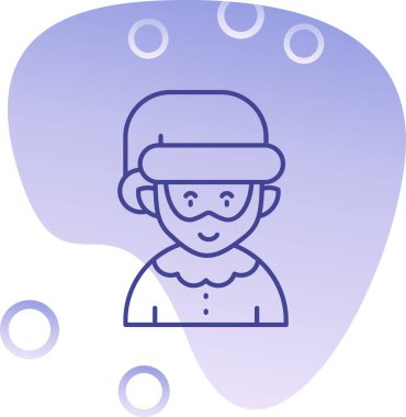 Kabarcık ikonlu şapkalı çocuk..