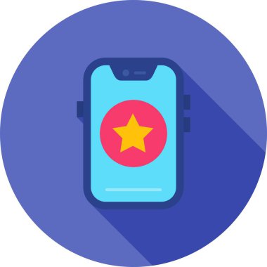 Yıldızlı akıllı telefon, vektör illüstrasyonu