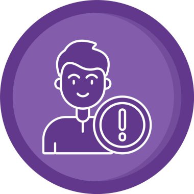 Büyüteç ikon vektör illüstrasyonuna sahip eşsiz erkek kullanıcı