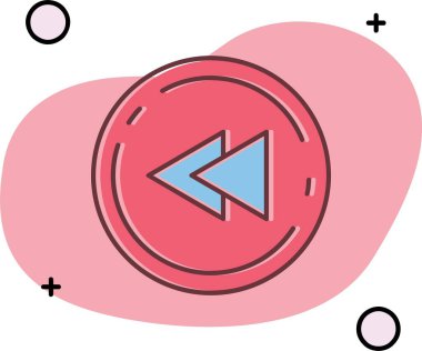 Beyaz arkaplanda beyaz, kırmızı ve siyah bir ikonun vektör çizimi