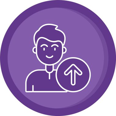 Harita iğnesi simgesi olan adam. Web için bir çember vektör ikon ağında insan tasviri