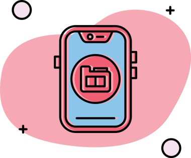 cep telefonu simgesi. Web için cep telefonu vektör simgelerinin özet çizimi