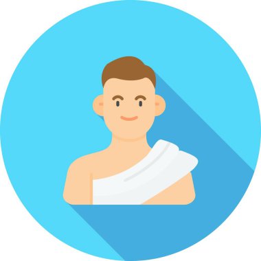 Havlu vektör simgesi tasarımı olan adam.