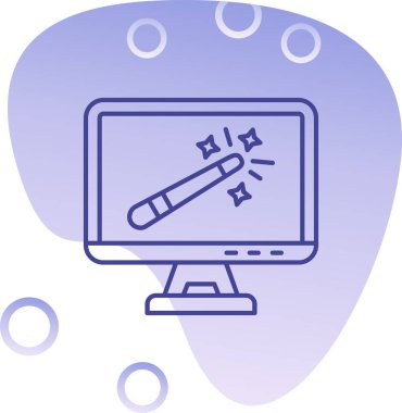 Bir dizüstü bilgisayar ve kalemin vektör çizimi