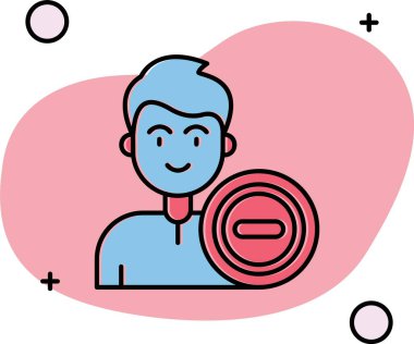 Aşk adamı kalp ikonu, taslak tarzı