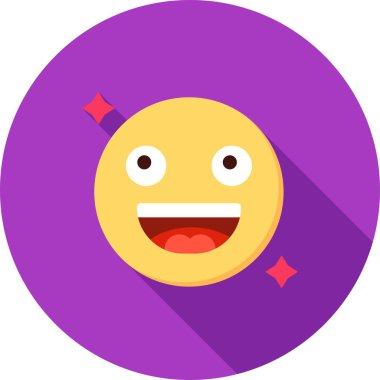 Simge yüz emojisi, tik simgesi düz stil