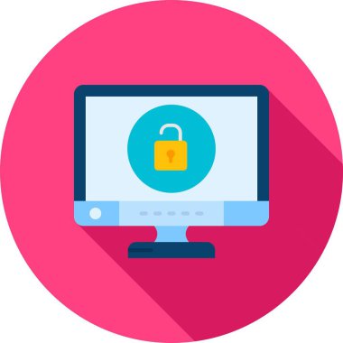 Asma kilitli bilgisayar monitörü.