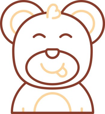 Beyaz arka planda büyük bir gülümsemesi olan sevimli bir ayı.