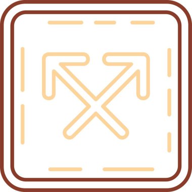 Benzersiz ok vektör çizgisi simgesi