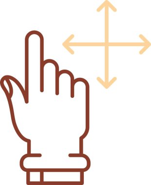 El ve el hareketi ikonu. Web için işaret eden işaret simgesi vektör simgesini gösteren parmak çizimi