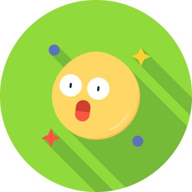 Yıldızlı ve beyaz arkaplanı olan yeşil bir gezegenin vektör çizimi