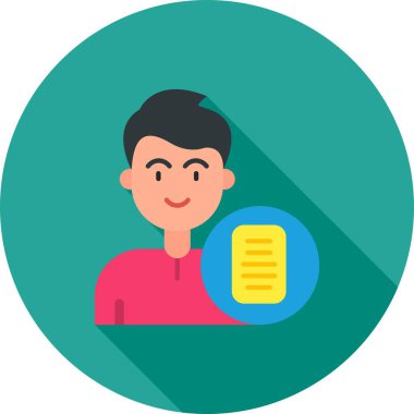 Öğrenci düz vektör simgesi