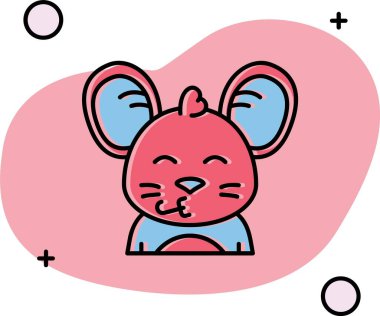 Sevimli tavşan ikonu. Vektör illüstrasyonu