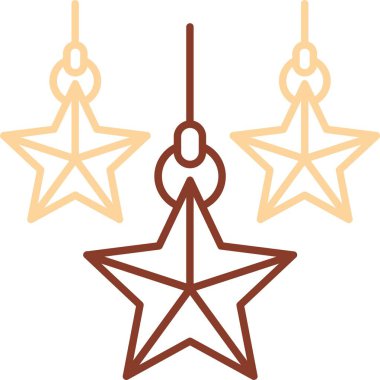 Noel dekorasyon yıldızı ikonu. Düz renk. Vektör çizimi. izole.