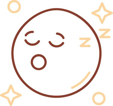 Uyku ve ay çizgisi ikonu. Uyku işareti. uyku vektörü çizimi