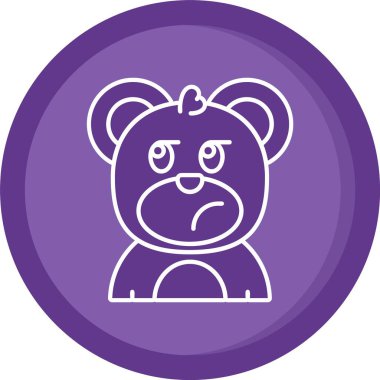 kızgın ayı simgesi, basit vektör illüstrasyonu