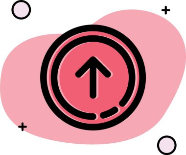 Kırmızı ve beyaz dairenin vektör çizimi