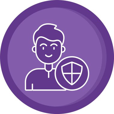 Maske vektör simgesi olan eşsiz bir adam.