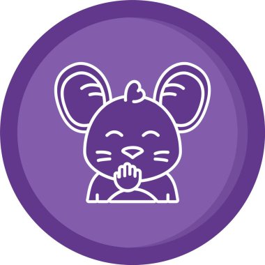 Gözleri kapalı ve gözleri simgeli şirin bir tavşan.