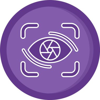 Beyaz arkaplanda izole edilmiş göz simgesi ve vektör illüstrasyonu