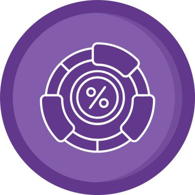 Eşsiz pasta grafiği vektör simgesi