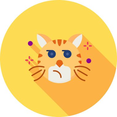 Kızgın kedi ikonu. web için kedi emoji vektör çiziminin düz tasarımı