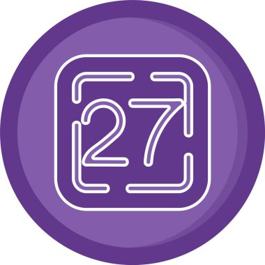 27 saat servis simgesi, vektör illüstrasyonu