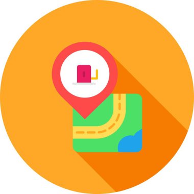 konum haritası simgesi, düz biçim tasarımı