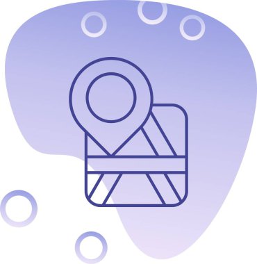 Bir harita simgesinin vektör illüstrasyonu