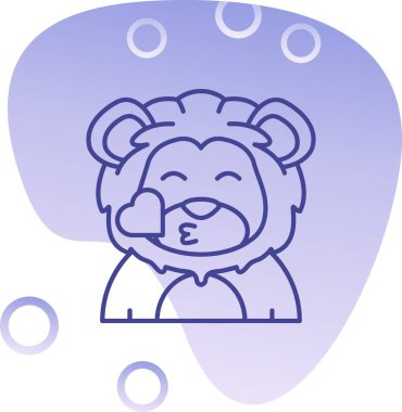 Bir maske içindeki çizgi film ayısının vektör çizimi