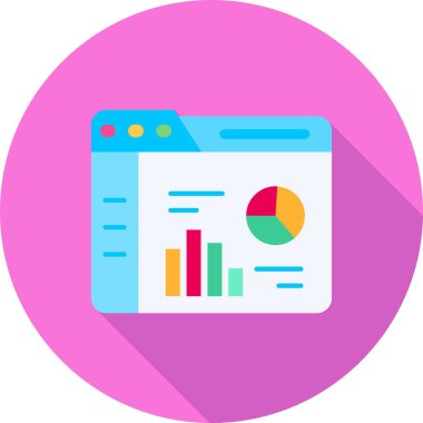 İş analitik grafik simgesi, analitik grafiğin düz vektör tasarımı
