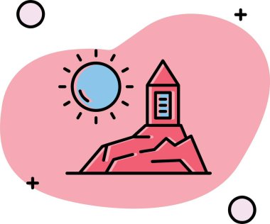 Güneş, hava, güneş, hava durumu soyut düz renk ikonu şablonu