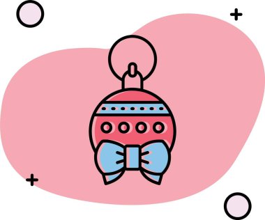 Noel topu simgesi tasarım vektörü çizimi