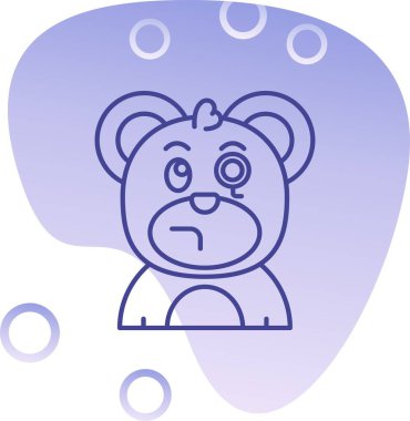 Konuşma baloncuğu olan sevimli ayı kafası.