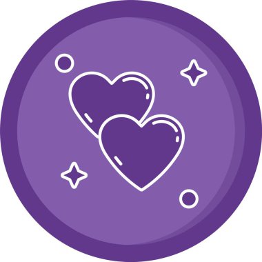 Kalp şeklindeki bir ikonun vektör illüstrasyonu