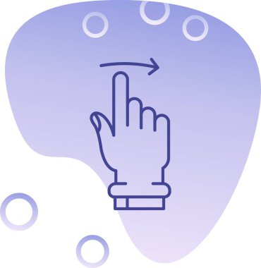 Eldiven simgesi ile el, vektör illüstrasyonu