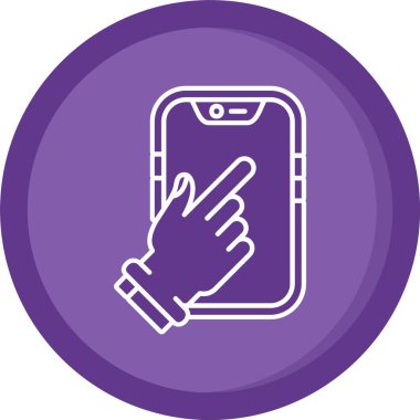 Cep telefonunda el simgesi var. düz resimleme