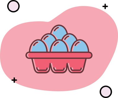 Paskalya yumurtaları, tatil süslemeleri, paskalya yumurtaları, paskalya yumurtaları ikonu, düz tasarım.