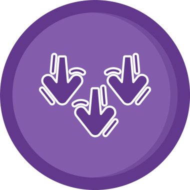 bir daire simgesi ile iki el, basit biçim