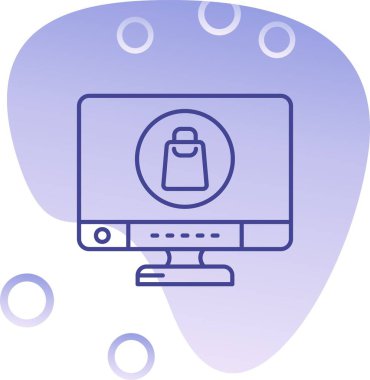 Bilgisayar monitörü. Web simgesi basit illüstrasyon