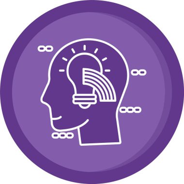 Beyin simgesinin vektör illüstrasyonu