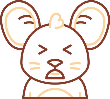 Gözleri olan sevimli çizgi film tavşanı.